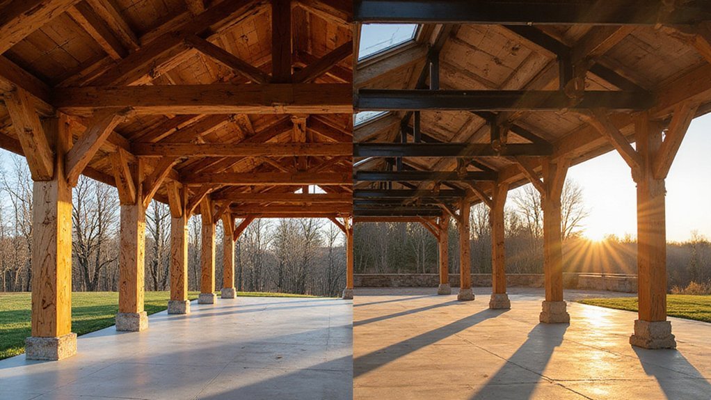 timber framing versus standard pavilions