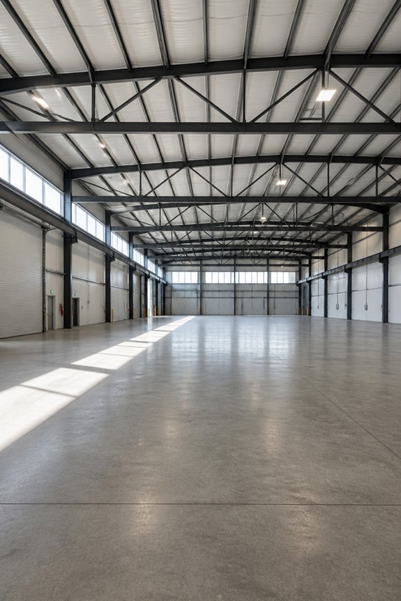 flexible unobstructed interior spaces