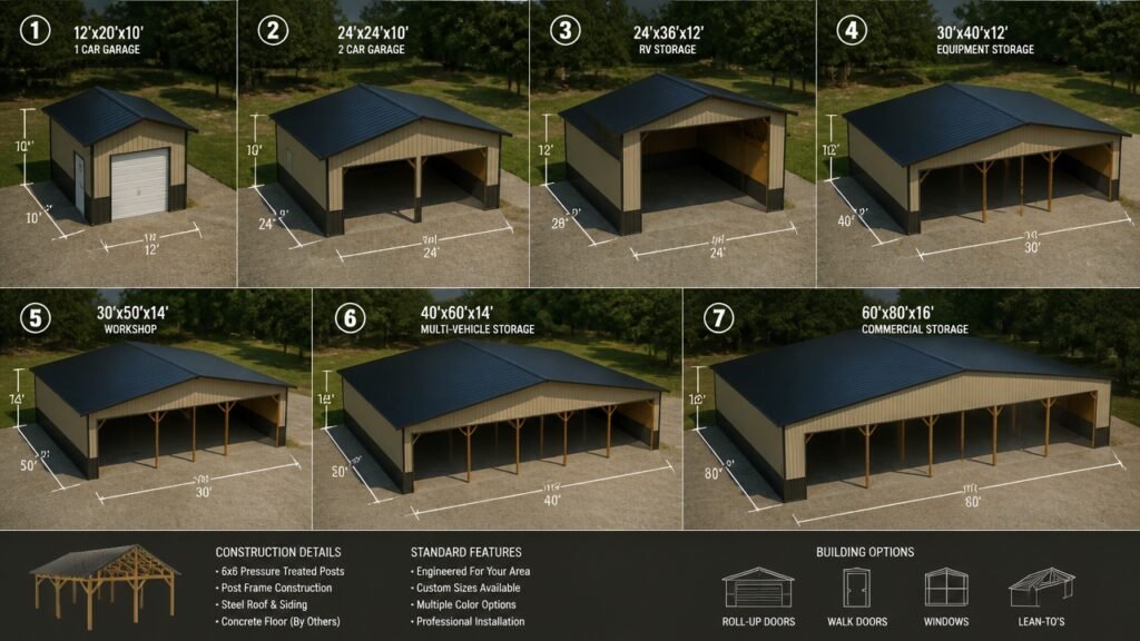 optimal pole barn sizes